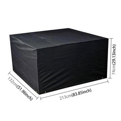 Waterproof 210D Oxford Cloth Cover For Outdoor Furniture Set - Protects From Uv Dust And Rain - 213 X 132 X 74Cm - Black-1964932304182841345