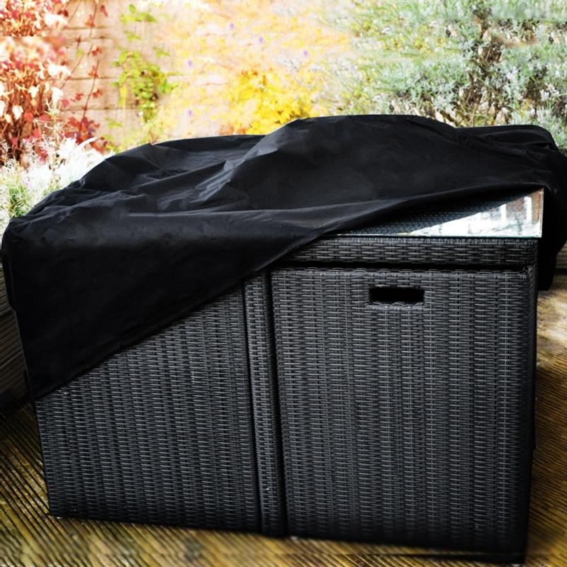 Waterproof 210D Oxford Cloth Cover For Outdoor Furniture Set - Protects From Uv Dust And Rain - 213 X 132 X 74Cm - Black-1964932304182841349