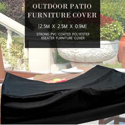 Waterproof 210D Oxford Cloth Cover For Outdoor Furniture Set - Protects From Uv Dust And Rain - 250X250X90Cm - Black-1964932265742045189