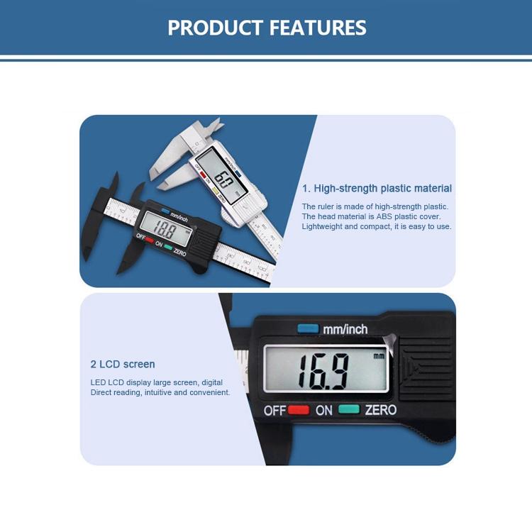 Digital Display Vernier Caliper - Plastic Fiber-1915197943892283396