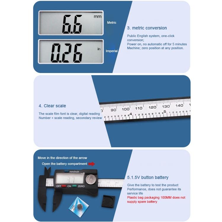 Digital Display Vernier Caliper - Plastic Fiber-1915197943892283397