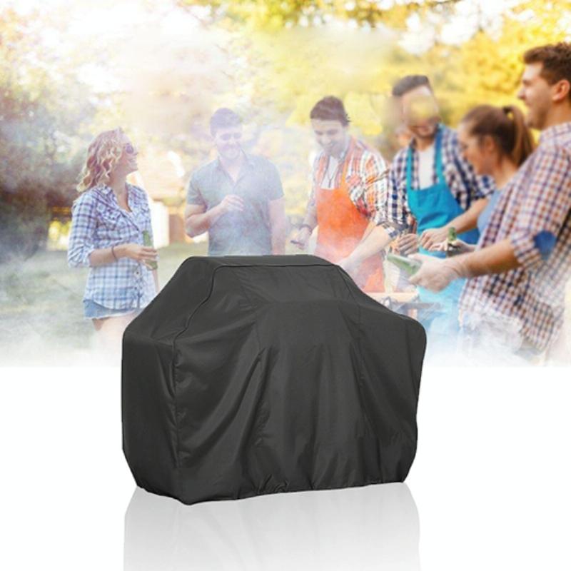 Waterproof Bbq Grill Cover - Anti-Uv Dust-Proof 210D Oxford Cloth - 170X61X117Cm - Black-1915196714554363909