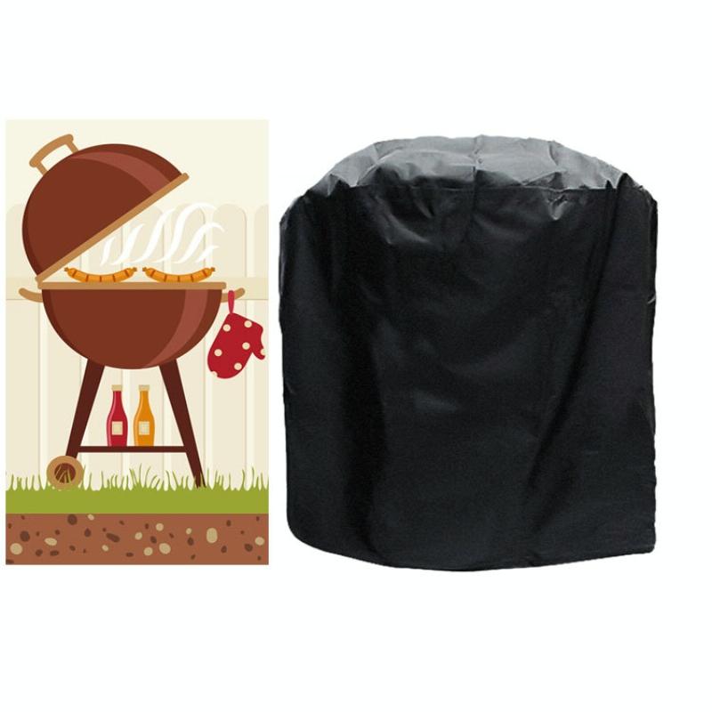 Waterproof Bbq Grill Cover - 210D Oxford Cloth Anti-Uv Dust-Proof 71X73Cm Black-1964932174729842693
