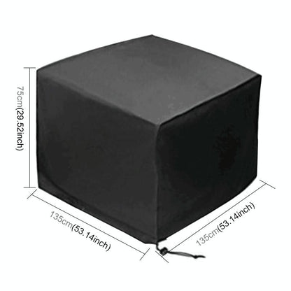 Waterproof Outdoor Furniture Cover - 210D Oxford Cloth - Anti-Uv & Dust-Proof - Fits 135X135X75Cm - Black-1915196499722113025