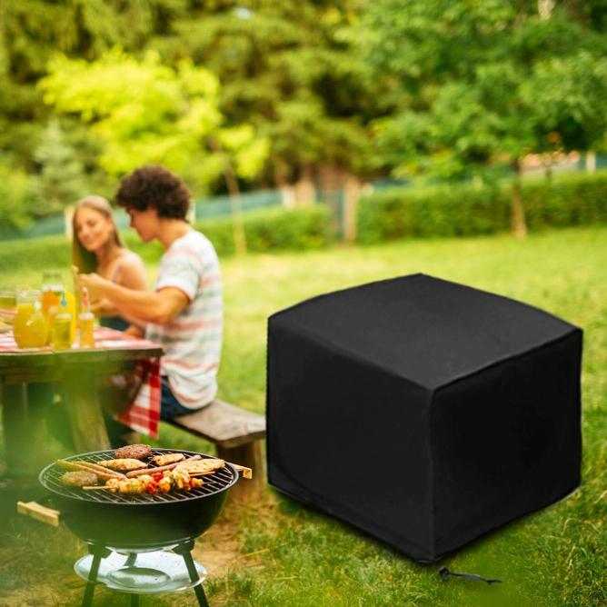 Waterproof Outdoor Furniture Cover - 210D Oxford Cloth - Dust-Proof - Anti-Uv - Fits Table And Chairs - 308X138X98Cm - Black-1915196700801241092