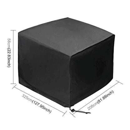 Waterproof Outdoor Furniture Set Cover - Anti-Uv Dust-Proof 210D Oxford Cloth - 325X208X58Cm - Black-1964932170581676033