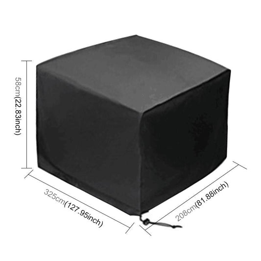 Waterproof Outdoor Furniture Set Cover - Anti-Uv Dust-Proof 210D Oxford Cloth - 325X208X58Cm - Black-1964932170581676033