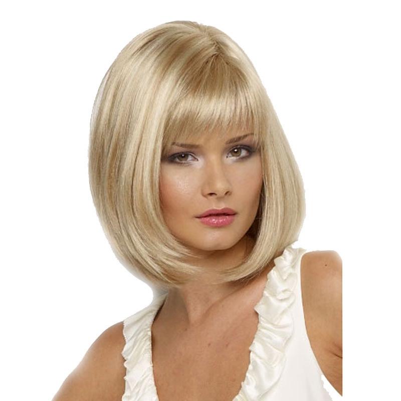Short Bob Wig In Champagne Gold For Women-1915196564834488321