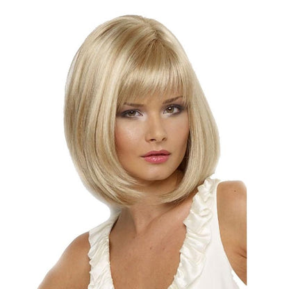 Short Bob Wig In Champagne Gold For Women-1915196564834488321