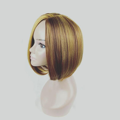 Women Gold Linen Bob Wig-1915196977558196226