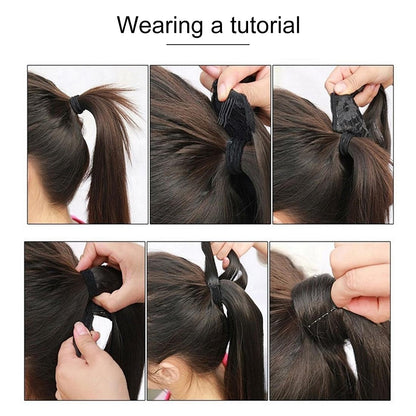60 Long Straight Ponytail With Invisible Bandage Band - No Code-1915197871532150786