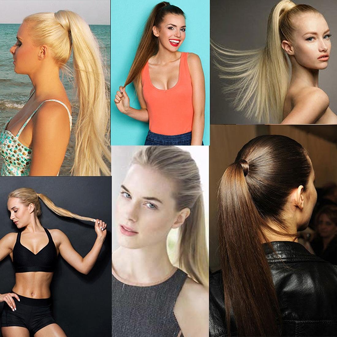 60 Long Straight Ponytail With Invisible Bandage Band - No Code-1915197871532150787