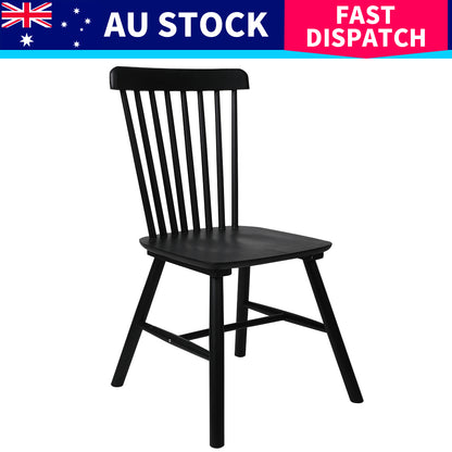 Levede 8x Dining Chairs Kitchen Winsor Black-1975420350325985288
