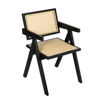 Levede 2x Black Wicker Armchair Dining Chair-1975420360362954760