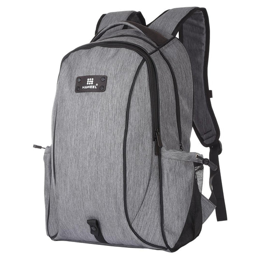 Grey Canvas Dual-Shoulder Laptop Backpack - Portable Outdoor-1915196546702512129