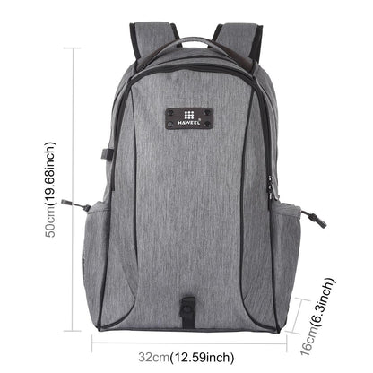 Grey Canvas Dual-Shoulder Laptop Backpack - Portable Outdoor-1915196546702512130