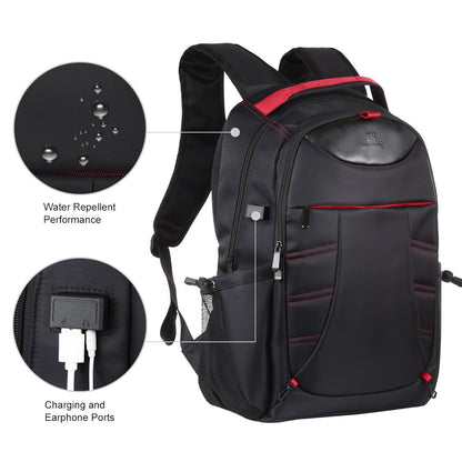 Portable Dual-Shoulder Laptop Backpack - Foldable & Removable Black-1915196722137665539