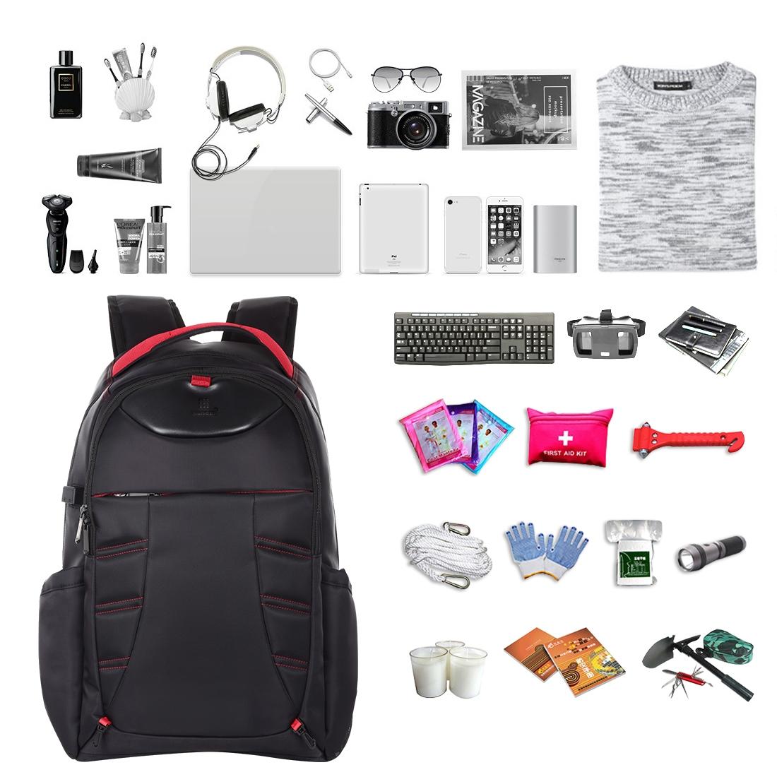 Portable Dual-Shoulder Laptop Backpack - Foldable & Removable Black-1915196722137665541