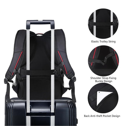 Portable Dual-Shoulder Laptop Backpack - Foldable & Removable Black-1915196722137665542
