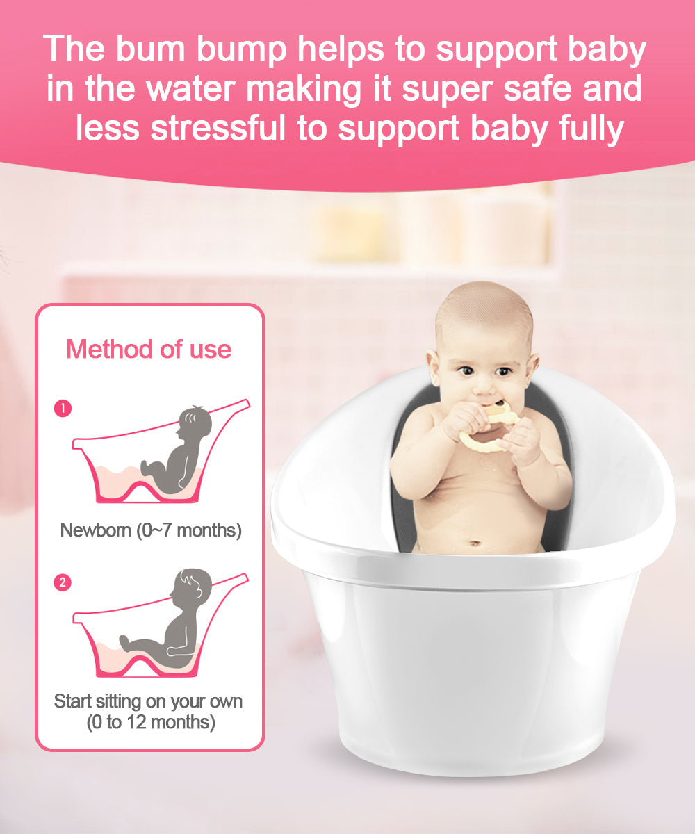 Black Baby Bath With Backrest & Bum Bump Support-1973193609993916421