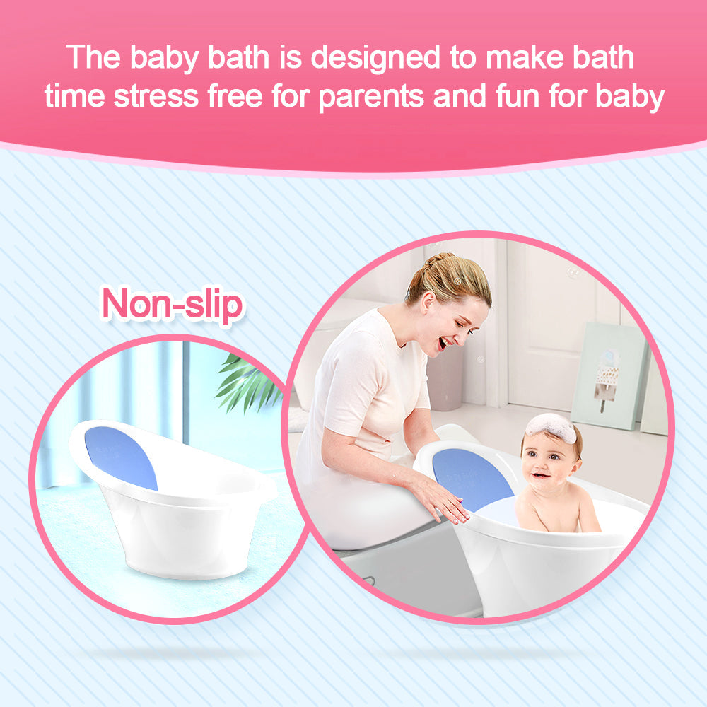 Blue Baby Bath With Backrest & Bum Bump Support-1973193609608040456