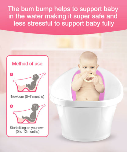 Pink Baby Bath With Backrest & Bum Bump Support-1973193609796784133