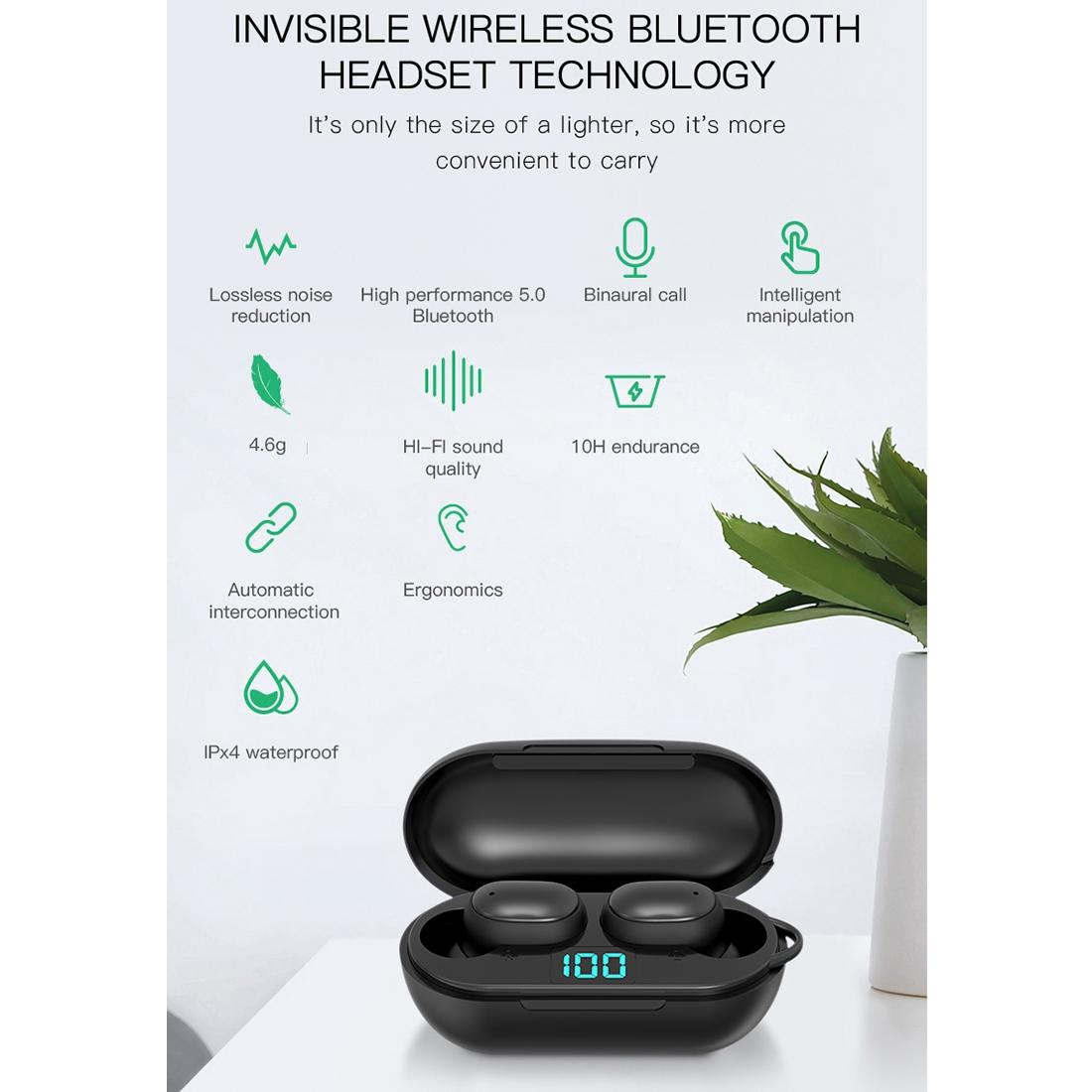 Wireless Bluetooth Earphones With Digital Display & Charging Box - H6 Tws-1915197206844018695