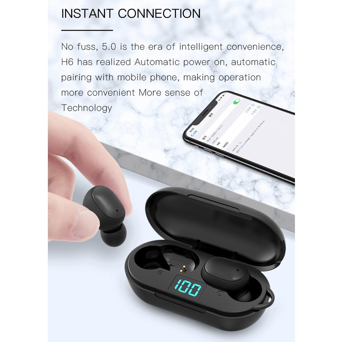 Wireless Bluetooth Earphones With Digital Display & Charging Box - H6 Tws-1915197206844018697