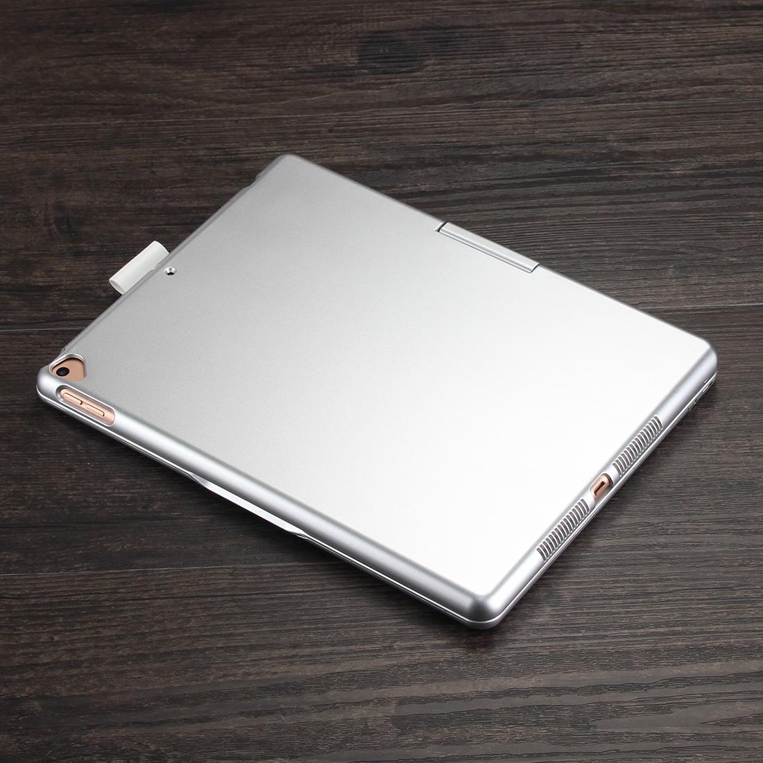 Rotatable Bluetooth Keyboard Leather Case For Ipad 10.2 With Backlit Pen Slot - Silver-1915196596543426563