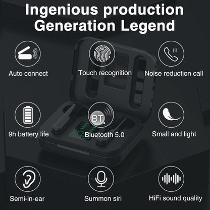 Wireless Bluetooth Earphones With Charging Box & Led Display-1915196637760851972