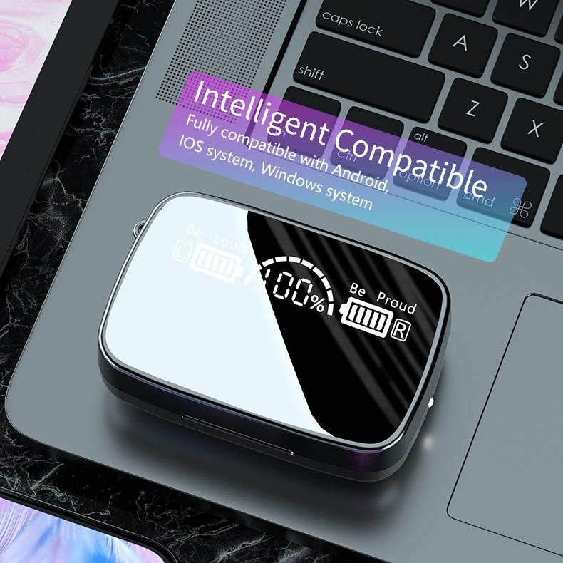 Wireless Bluetooth 5.0 Earphones With Digital Display And Flashlight-1915196704290902025