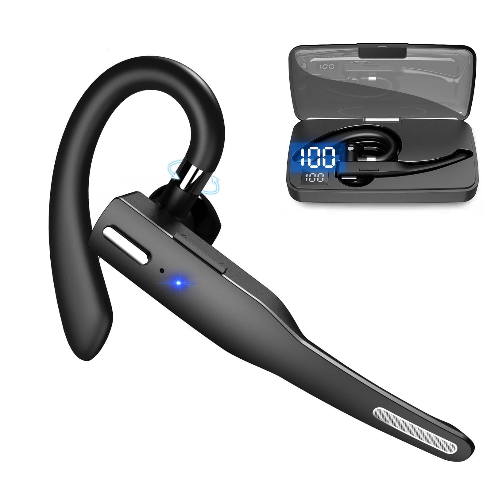 Wireless Bluetooth Earphone With Noise Cancelling & Rotatable Earhook - Charging Box & Digital Display-1922443437601329152