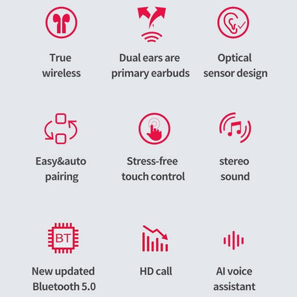 Wireless Bluetooth 5.0 Earphones - J1 Pro - Black-1915196805415571463