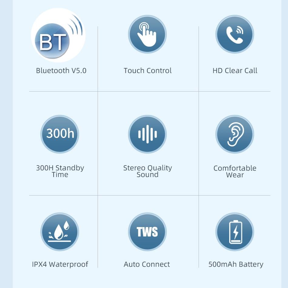 Wireless T28P Bluetooth V5.0 Tws Sports Headset With Led Display And Charging Case-1915196798759211016