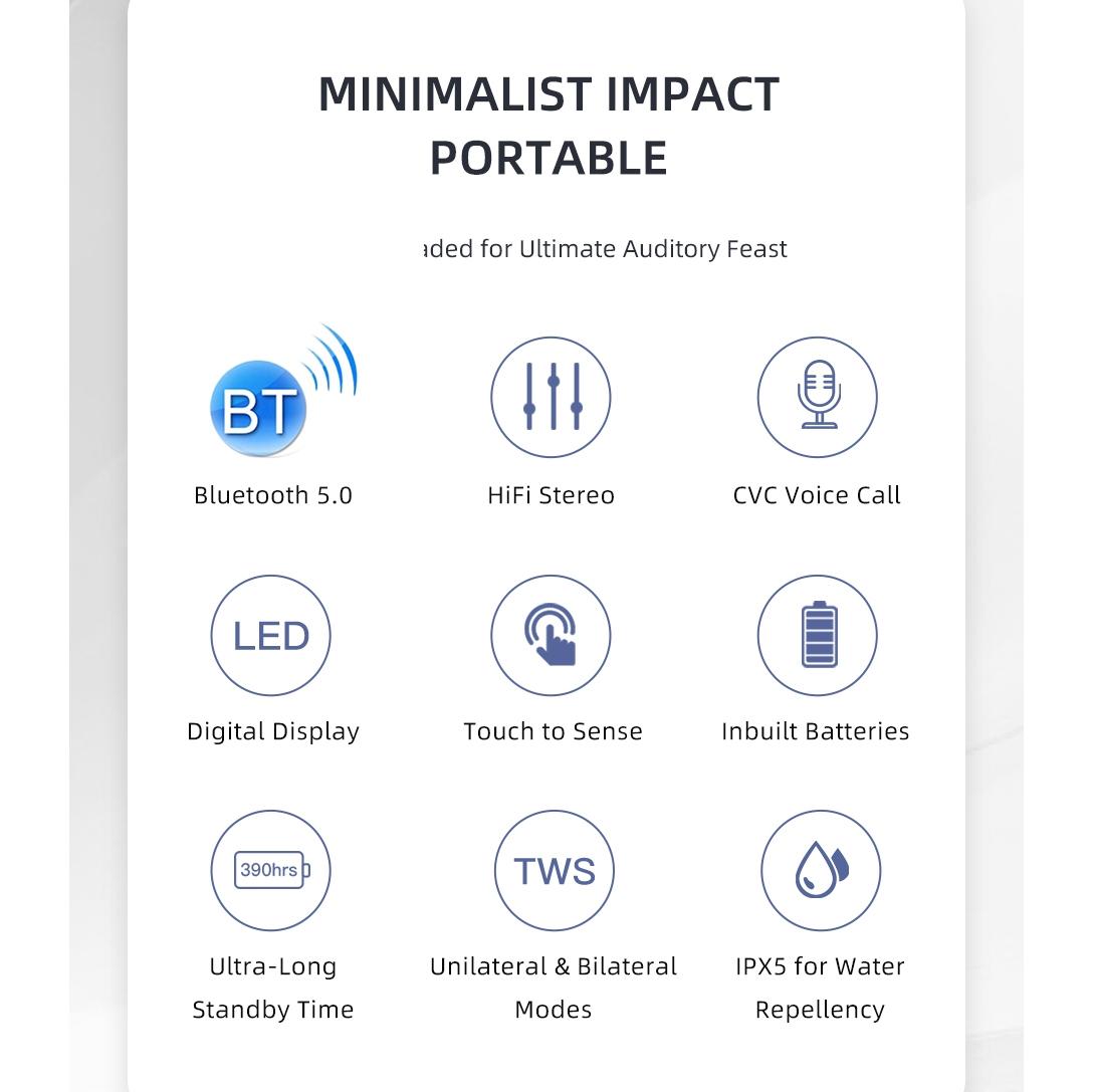 Wireless T15P Sports Headset With Led Display And Charging Case-1915196505233428487