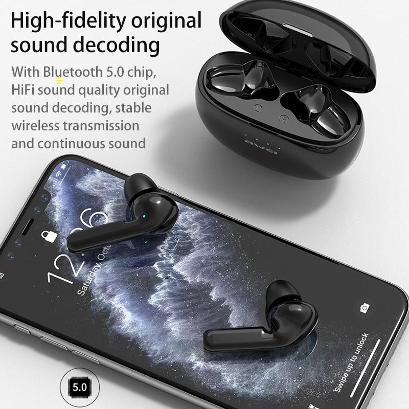 Wireless Sports Headset With Charging Case - T15 Tws Bluetooth V5.0 Black-1915196677946478596