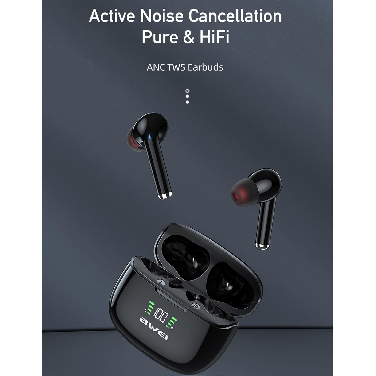 Wireless Anc Bluetooth Earphones - Black-1915196725233061889