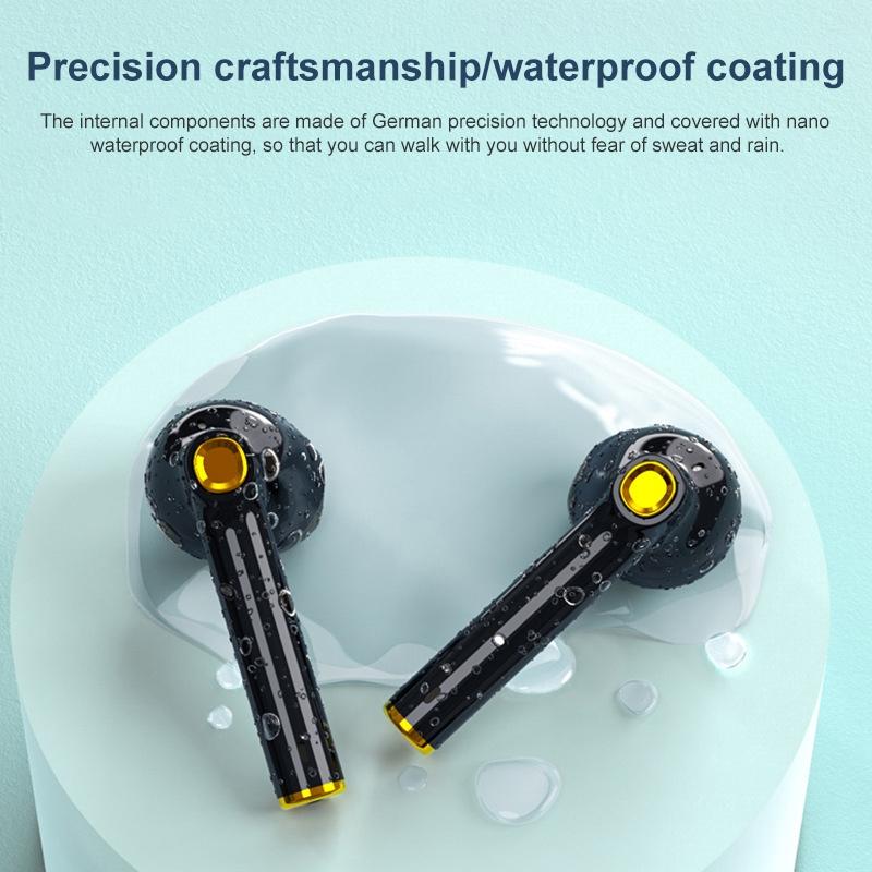 Waterproof Bluetooth Earphones With Digital Display - Black-1915196734078849029