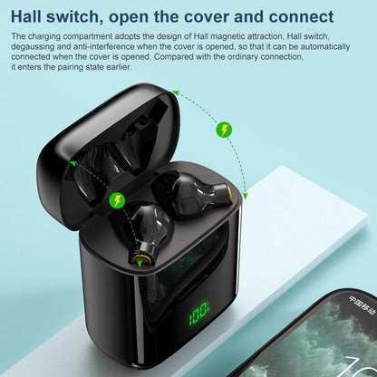 Waterproof Bluetooth Earphones With Digital Display - Black-1915196734078849030