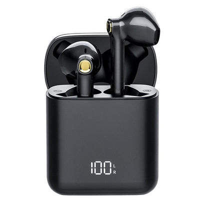 Waterproof Bluetooth Earphones With Digital Display - Black-1915196734078849031