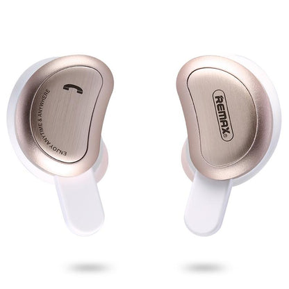 Wireless Bluetooth Earphones With Charging Box - Half Moon Shape Gold-1915196562909302785