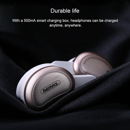 Wireless Bluetooth Earphones With Charging Box - Half Moon Shape Gold-1915196562909302788