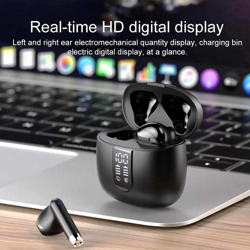Wireless Bluetooth 5.0 Earphones With Led Display - Black-1915196796813053956