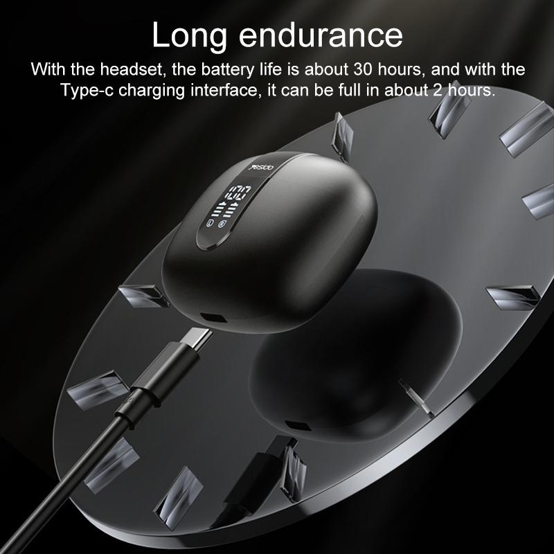 Wireless Bluetooth 5.0 Earphones With Led Display - Black-1915196796813053958
