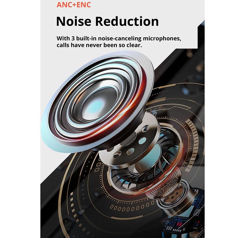 Wireless Bluetooth 5.2 Earphones With Anc & Enc Noise Reduction - White-1915196637286895620