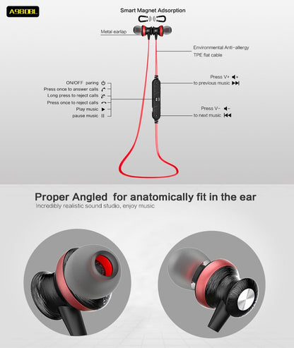 Wireless Magnetic Sport Earphones With Bluetooth Control-1915196542009085955