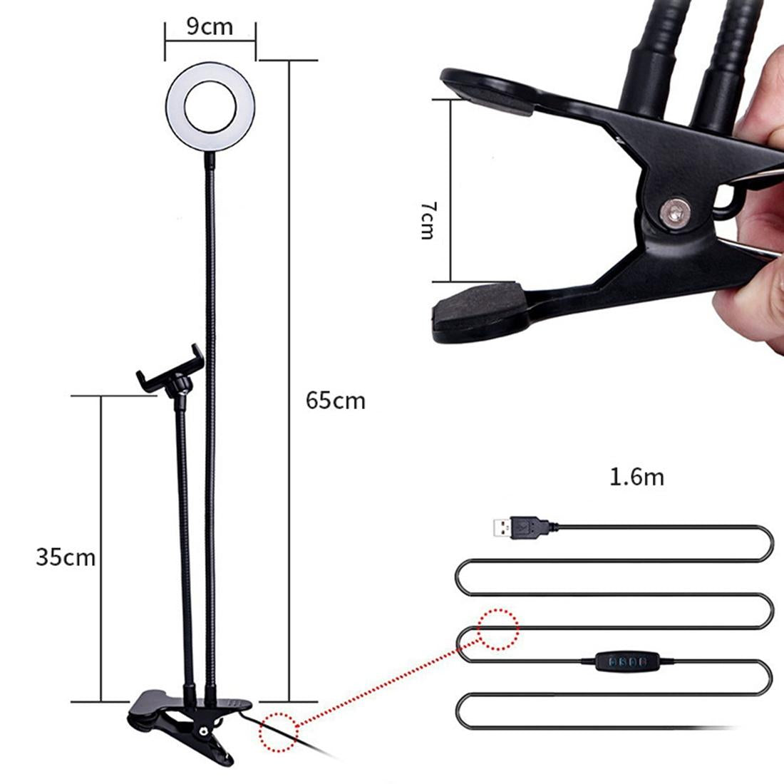 Selfie Ring Light With Phone Holder And Lazy Bracket - Perfect For Live Streaming And Broadcasts-1915197387253616643