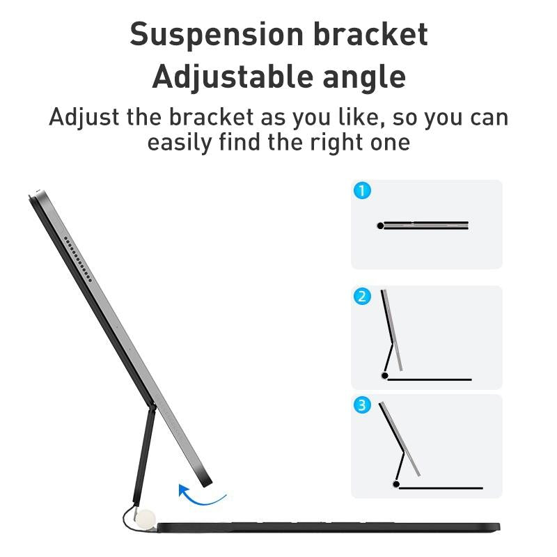 Bluetooth Keyboard Leather Case For Ipad Pro 12.9 - Magic Suspended Black-1915196727028224001