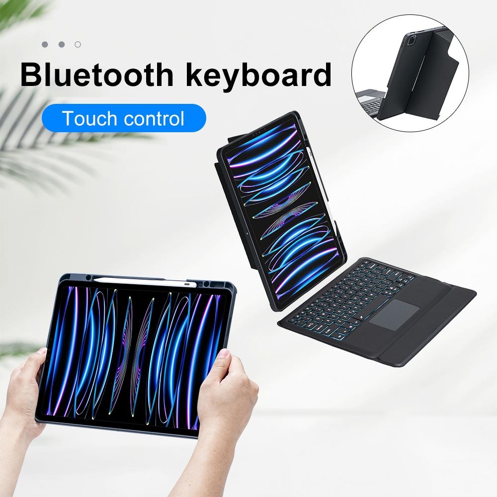 12.9 Ipad Pro Touch Backlight Bluetooth Keyboard Leather Case - Split Type 2022 / 2021 / 2020 / 2018-1915197568602738693