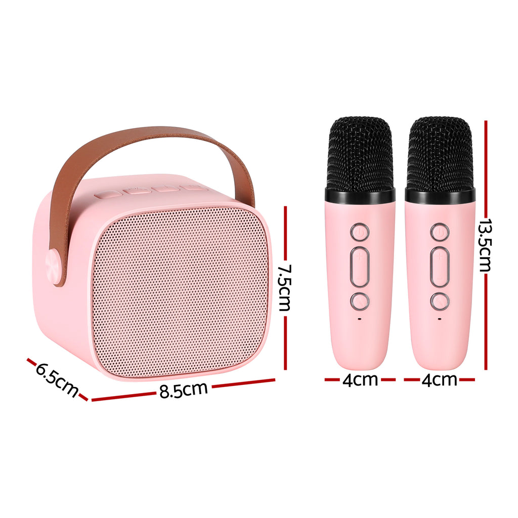Alpha Mini Portable Karaoke Machine for Adults Kids with 2 Wireless Microphones - Bens Market Place